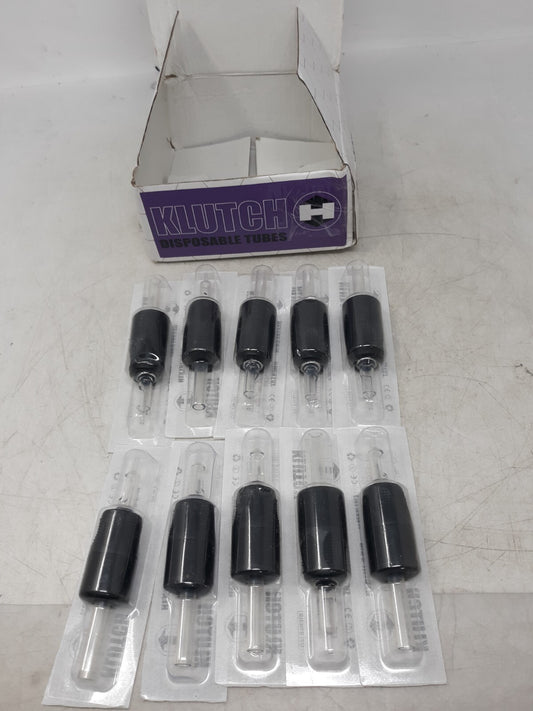 Klutch RT9 Disposable Tattoo Tubes 1.25" Black Round Tip Grips Lot of 12