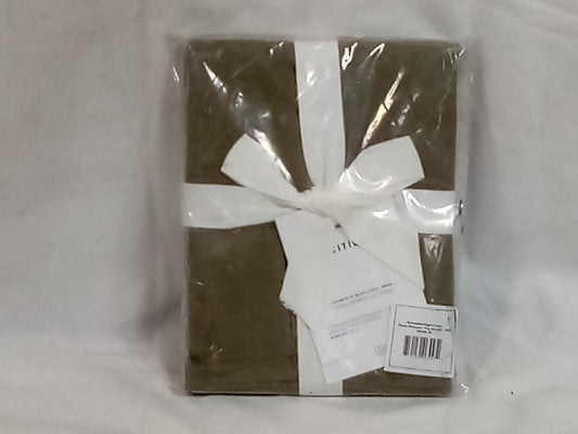 Stonewashed Organic Cotton Percale Pillowcase - King Set Olive Set of2 B15208-04