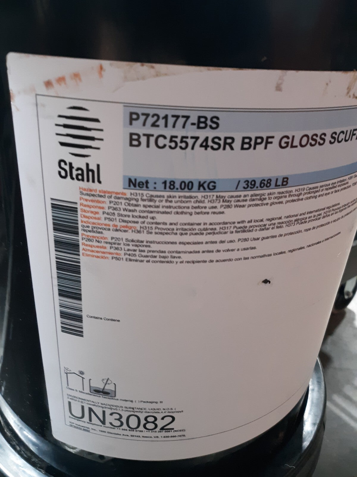 Stahl BTC5574SR BPF Gloss Scuff Resistant Coating 18kg / 39.68lb – P72177-BS