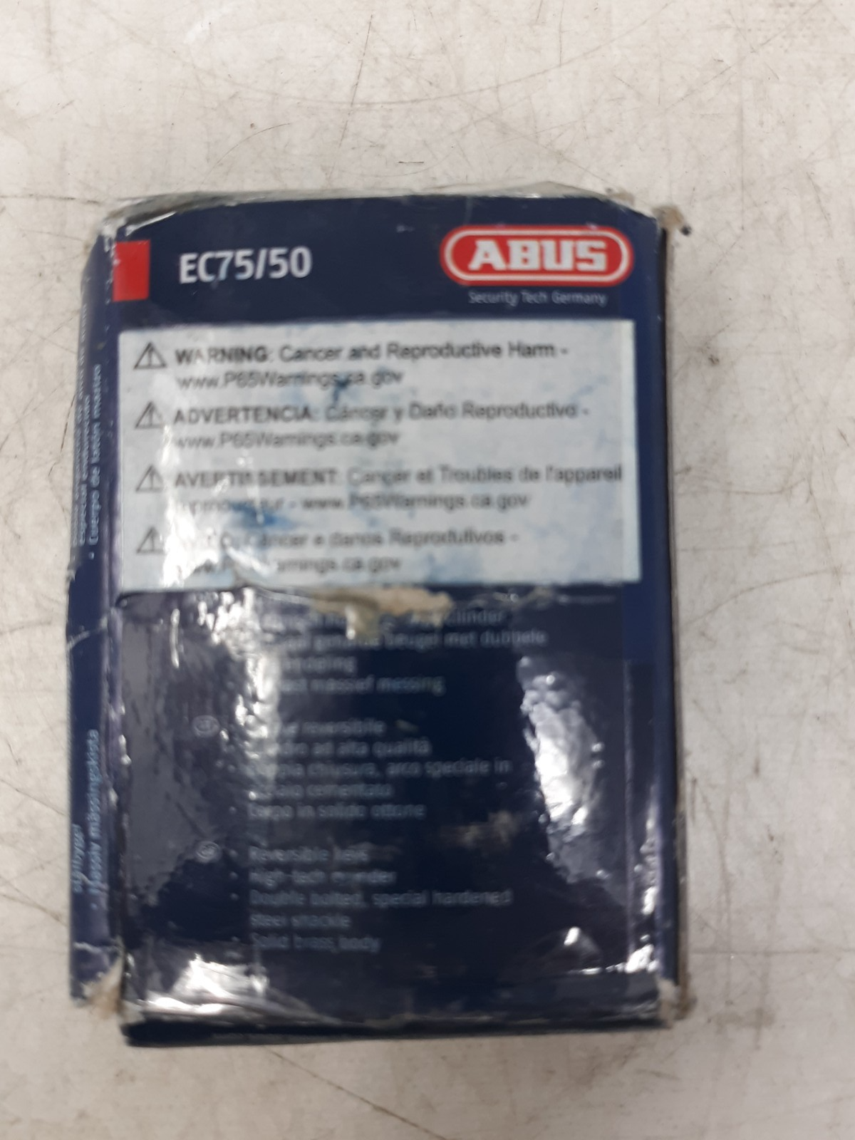 ABUS EC75/50 Brass Padlock Keyed Alike KA7562 – 2 Keys, 50mm Hardened Shackle