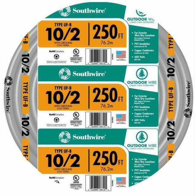 Southwire Company 10/2Uf-W/Gx250 Building Wire 10/2UF-W/GX250 (2543686)