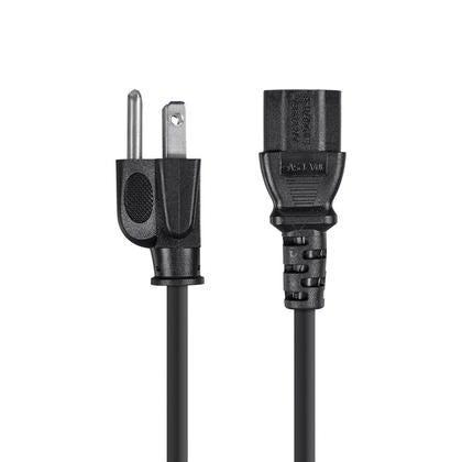 Monoprice Power Cord (2 Pack) - NEMA 5-15P to IEC 60320 C13, 16AWG, 13A/1625W, 3-Prong, Black, 6ft