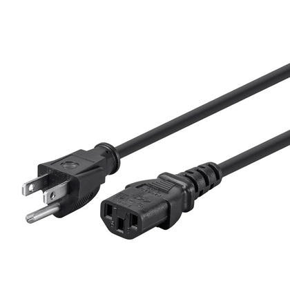 Monoprice Power Cord (2 Pack) - NEMA 5-15P to IEC 60320 C13, 16AWG, 13A/1625W, 3-Prong, Black, 6ft