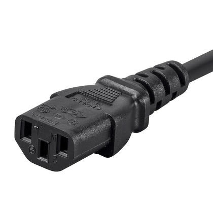 Monoprice Power Cord (2 Pack) - NEMA 5-15P to IEC 60320 C13, 16AWG, 13A/1625W, 3-Prong, Black, 6ft