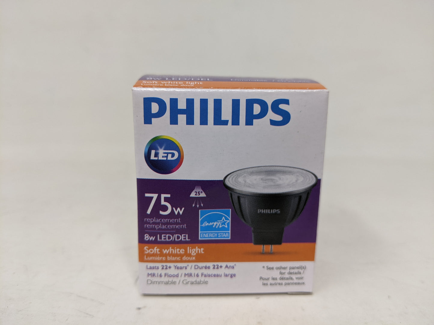 Case of 10 Philips 75 W Replacement LED Bulbs - 8 Watt, 600 Lumen