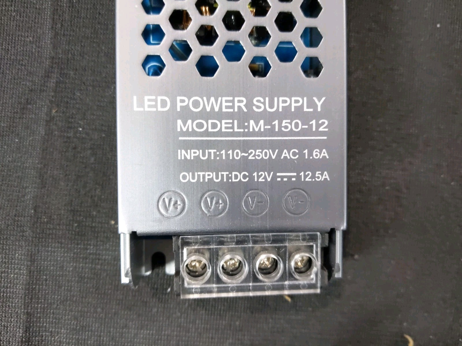 Thin LED Power Supply M-150-12 Input: 110~250V AC 1.6A Output: DC 12V _-- 12.5A
