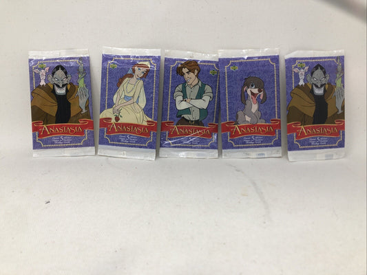 5 Pack LOT Anastasia 1998 Upper Deck Trading Cards Factory Sealed - 5 Pack Set