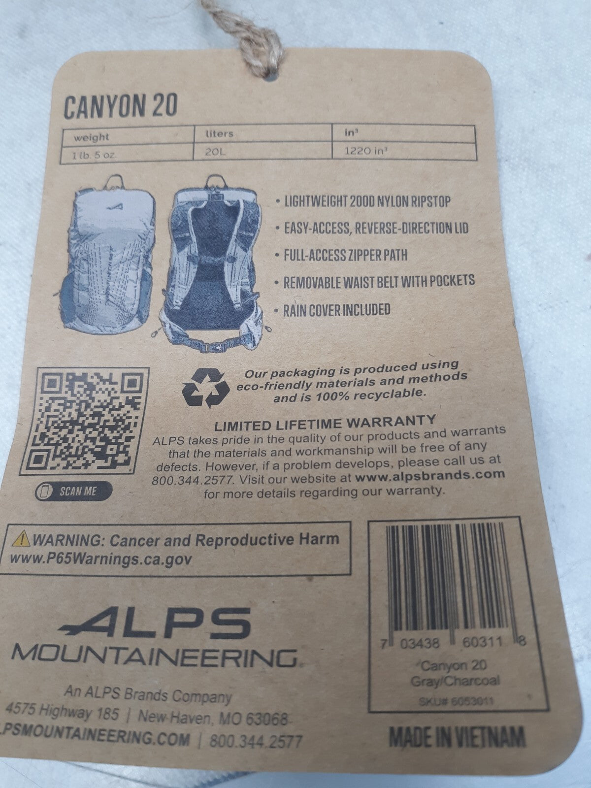 ALPS Mountaineering Canyon 20 L Backpack