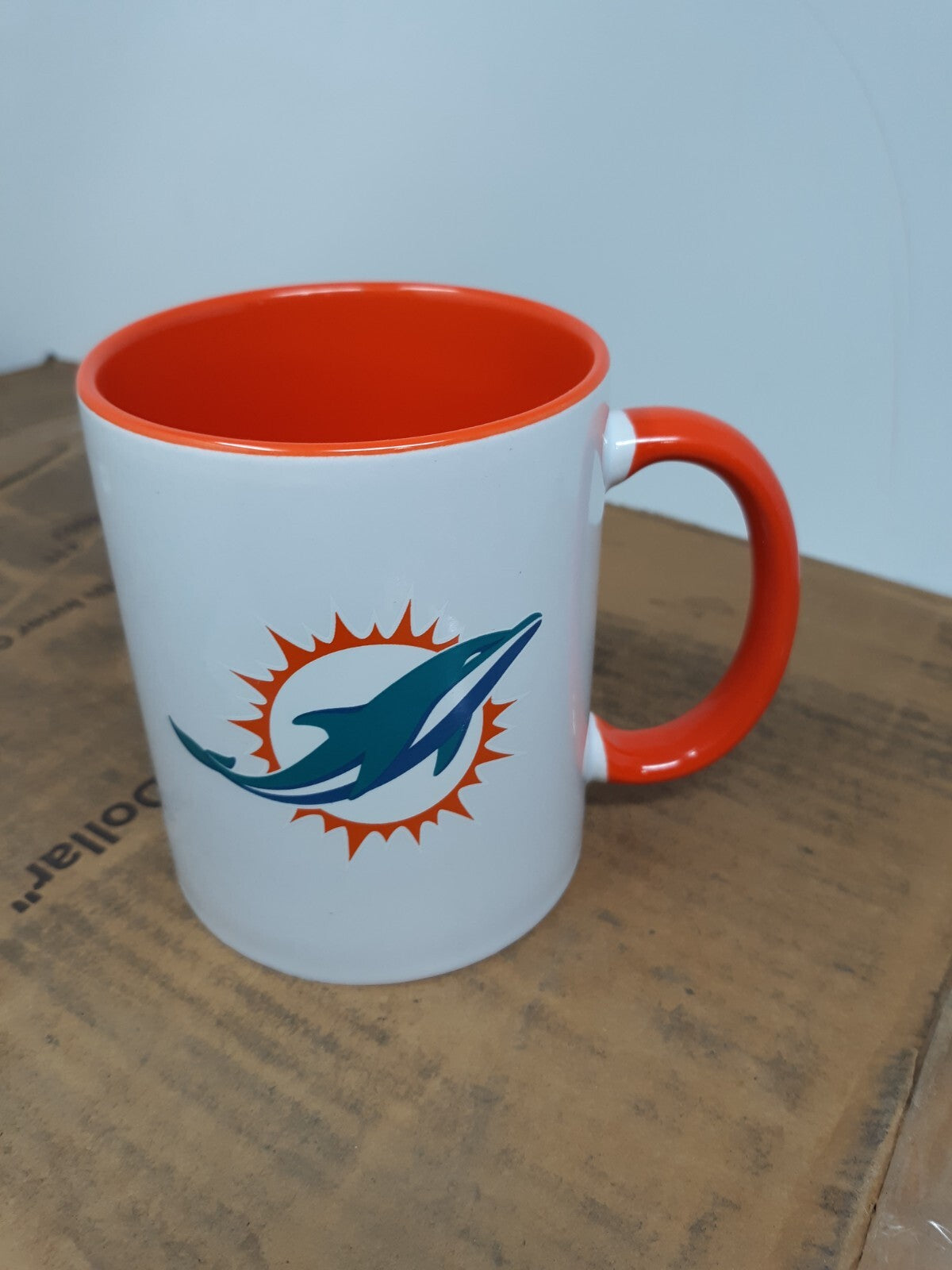 Miami Dolphins 11oz Inner Color Mug White/Orange NFL Licensed - Lot of 8