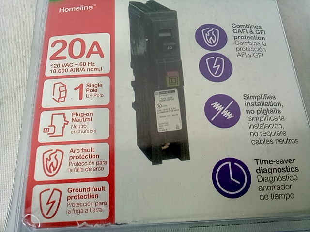 Square D by Schneider Electric Breaker 20A Cafci/Gfci 1 Pole HOM120PDFC