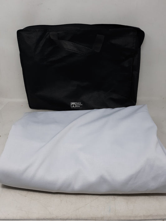 Table Covers Now WHITE 6 ft Wavy Spandex Fitted Round Tablecloth Table Skirt
