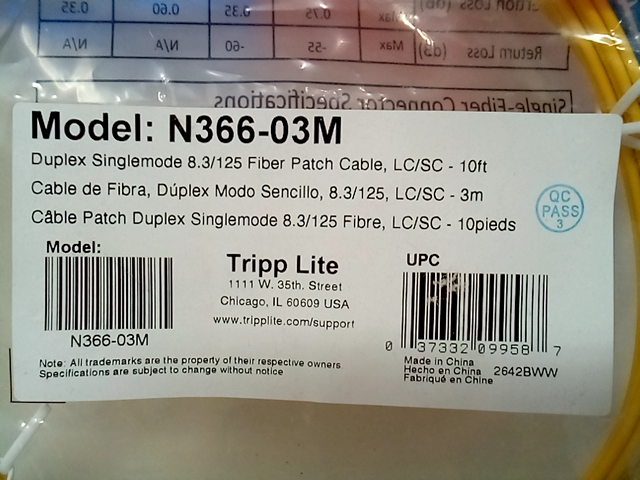 Tripp Lite N366-03M Network Cable