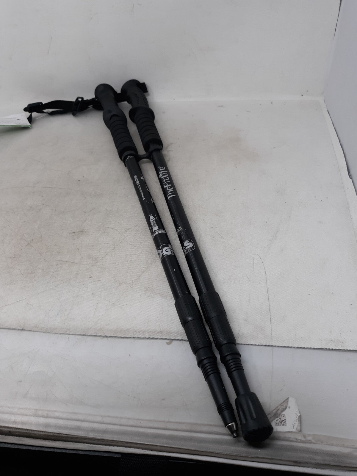 The Fit Life Hiking Walking Sticks Adjustable Poles & Handles Black Aluminum