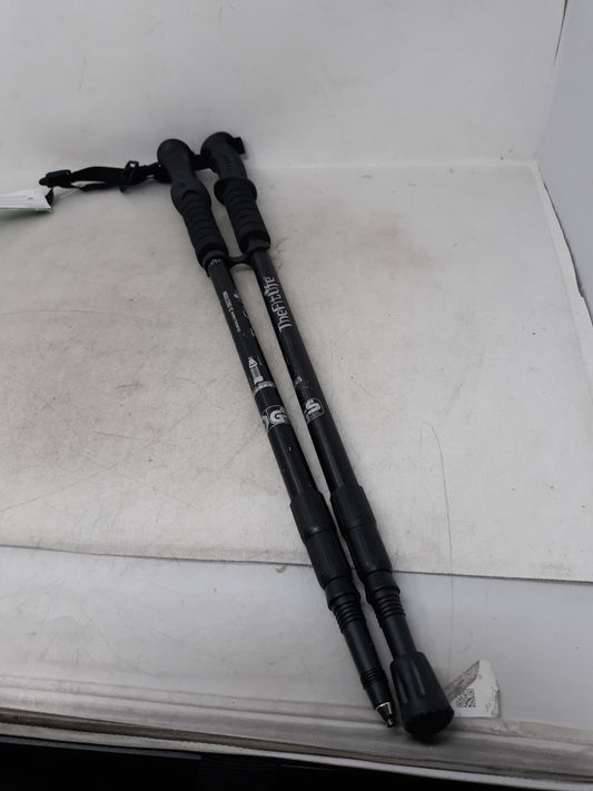 The Fit Life Hiking Walking Sticks Adjustable Poles & Handles Black Aluminum