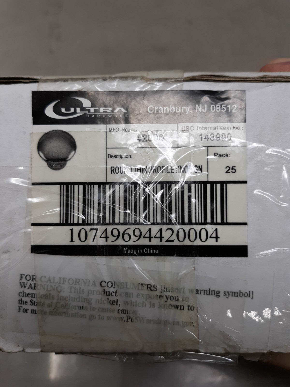 Ultra Hardware® Thin Profile Knob, Satin Nickel, Package Of 25