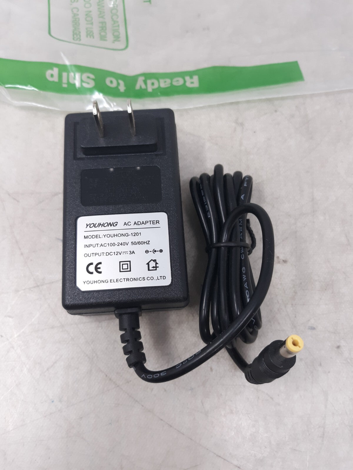 Youhong AC Adapter Model YOUHONG-1201 12V 3A