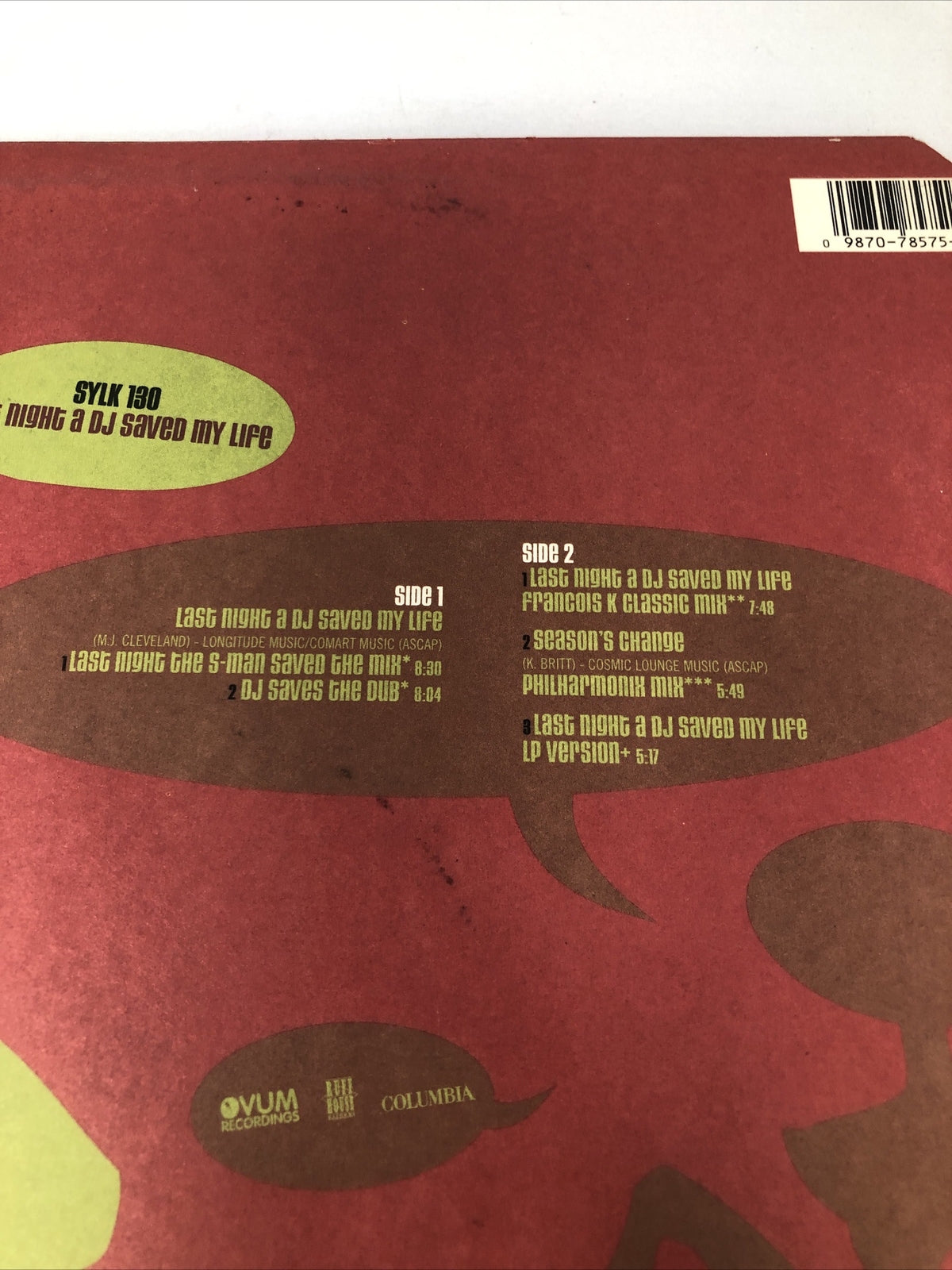 Last Night A DJ Saves My Life Sulk 130