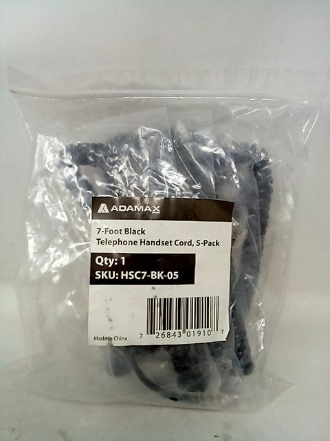 Adamax 7ft Telephone Handset Cords 5/pk