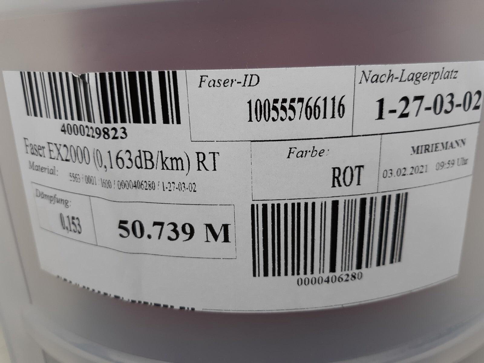 Corning Optical Cable 2000m 6600 ft Single Fibre Tight Buffer Indoor 2.0mm Fiber