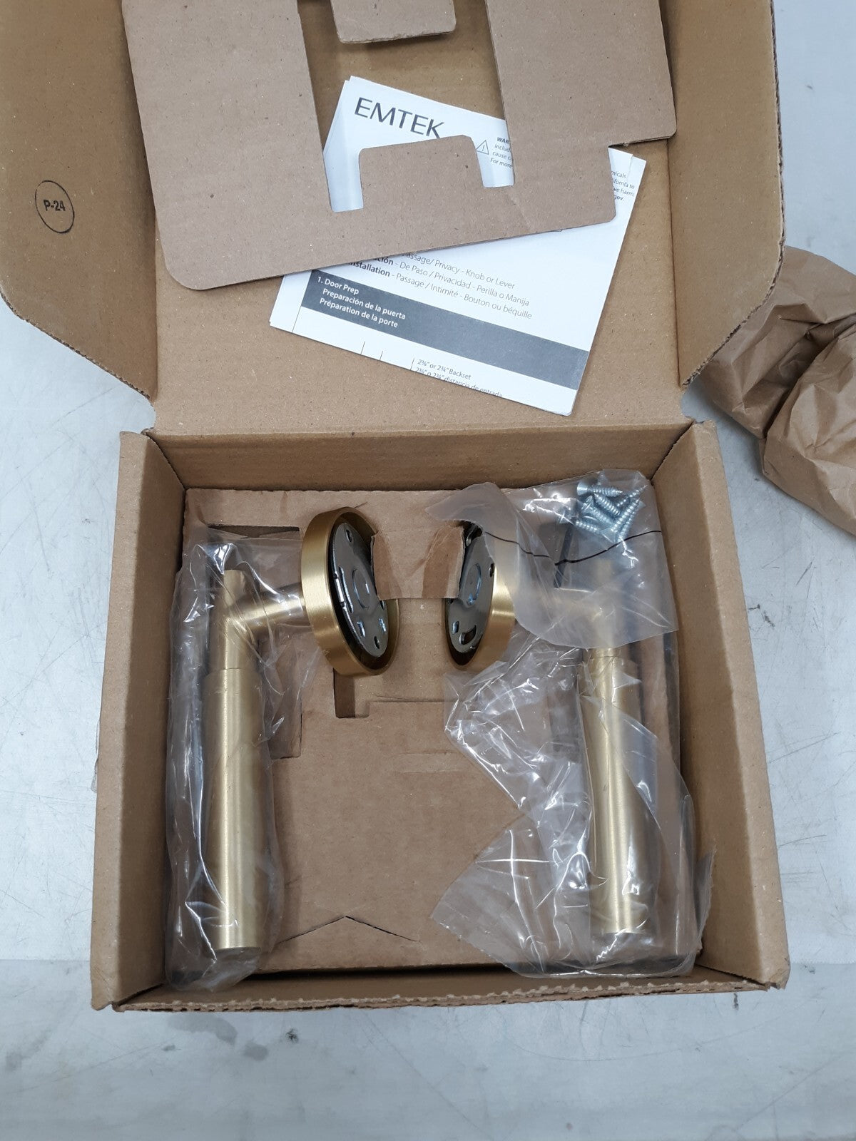 Emtek 5059MYLUS4 Myles Lever Dummy Door Handle with Disk Rosette – Satin Brass