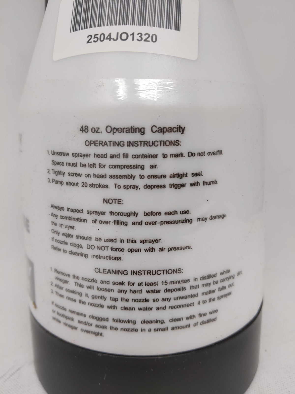 QualServ Bakery Water Bottle 1000ML MAX FILL