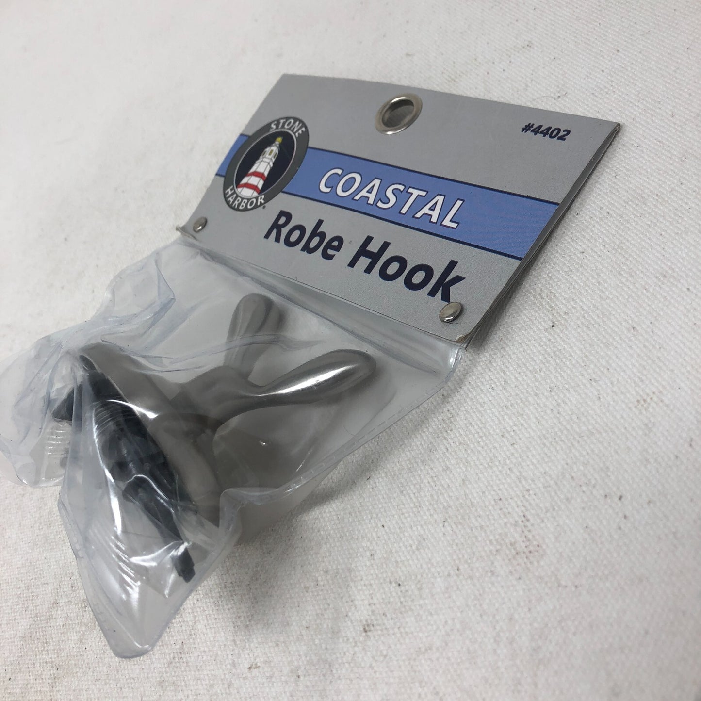 Stone Harbor-Coastal Robe Hook for Bathroom Satin Nickel Part #4402