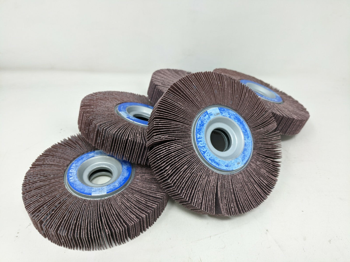 LOT OF 5, MERIT ABRASIVES, 6 X 1" GRIT ALUM, OXIDE UNMOUNTED FLAP WHEEL