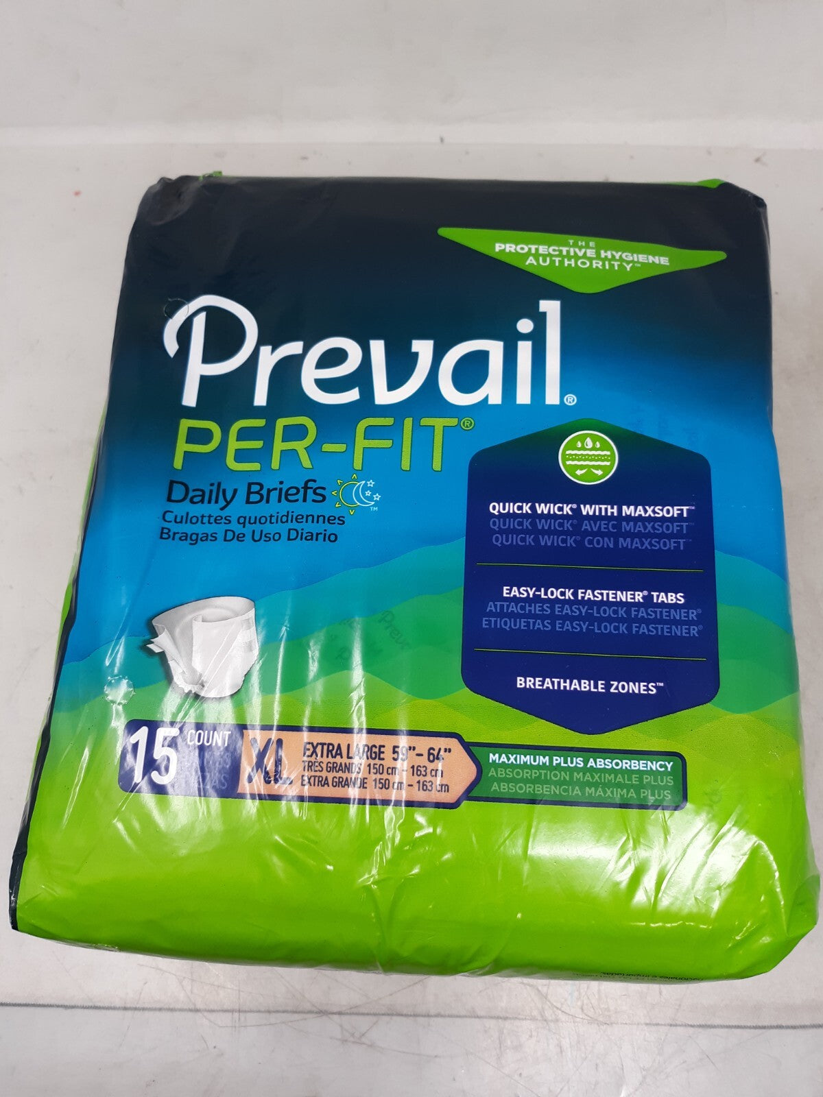 Prevail Per-Fit Adult Briefs X-Large 59'' - 64'' - Package of 15 Ct.#PF-014/1