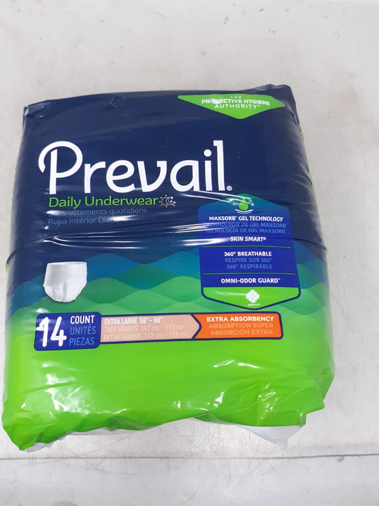 Prevail XL/58"-68" Daily Extra Absorbency Underwear, 14 count PV-514