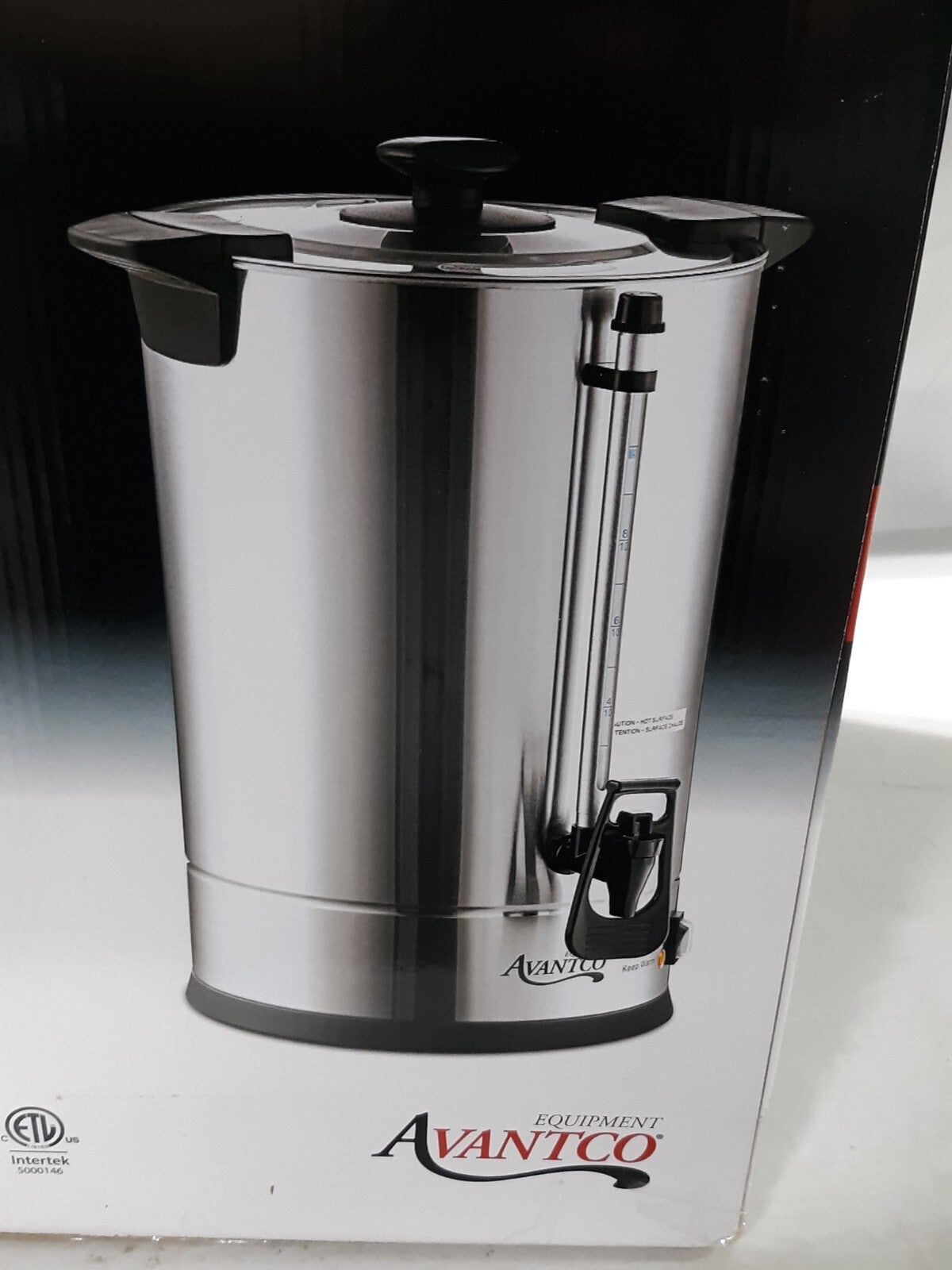 Avantco CU100ETL Stainless Steel Coffee Urn 100 Cup 120V 1500W