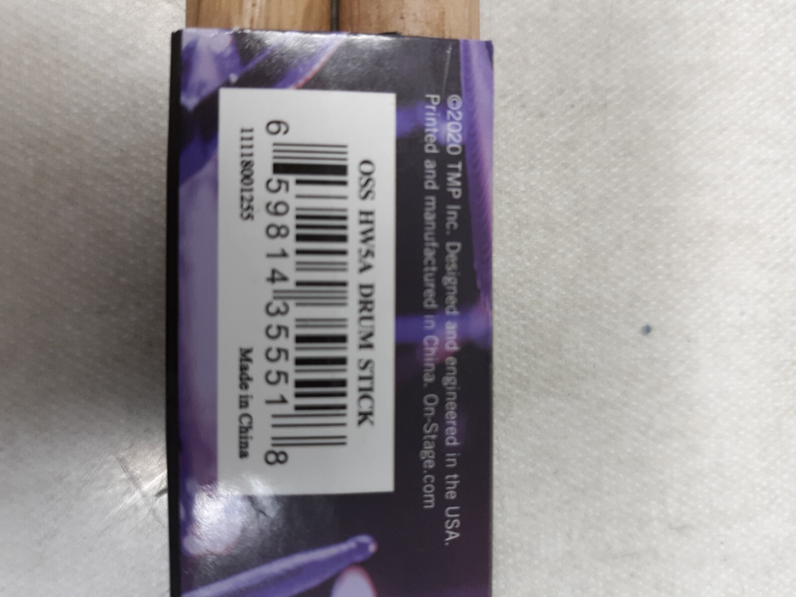 On-Stage Hickory 5A Wood Tip Drum Sticks 1 Pair Play with Lightning Speed