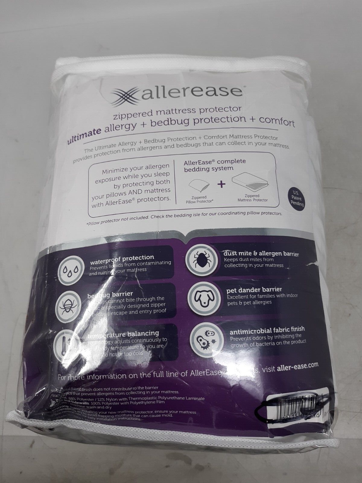 AllerEase Ultimate Zippered Mattress Protector King Size Waterproof Bed Bug Bloc