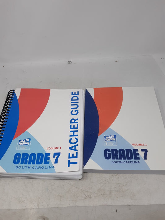 Math Nation Grade 7 South Carolina Volume 1 Student & Teacher Guide Set