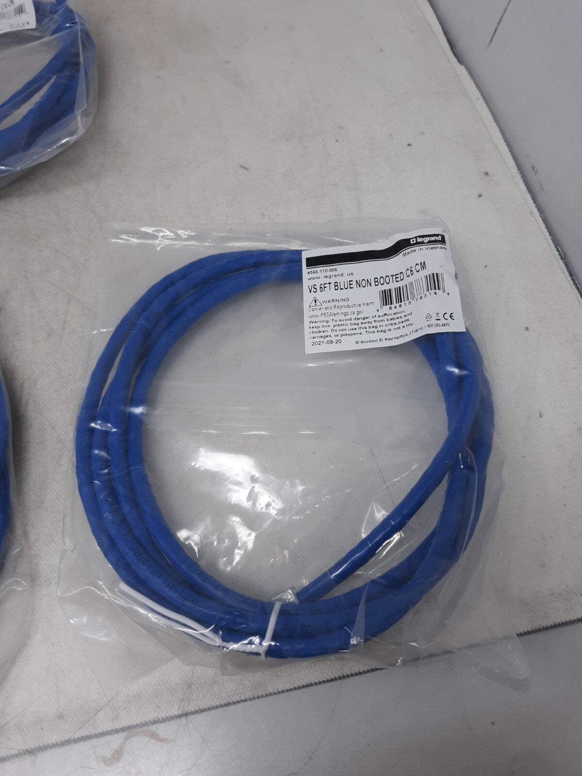 Legrand 566-110-006 6ft CAT6 Patch Cable Non-Booted - Blue - Pack of 10