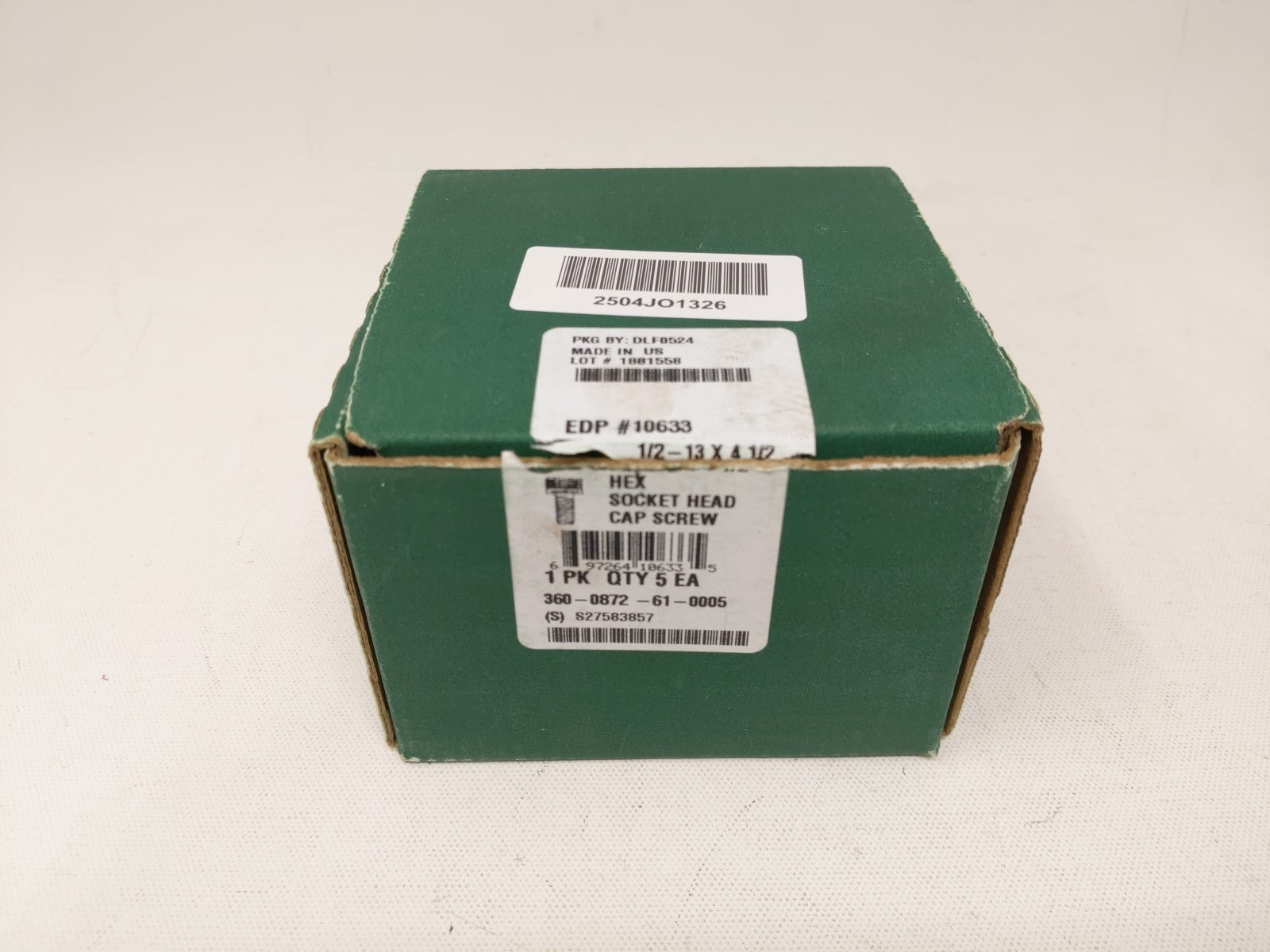 1/2-13 x 4-1/2 Hex-Socket Head Cap Screw KLI A574 USA (5-Pack) Steel