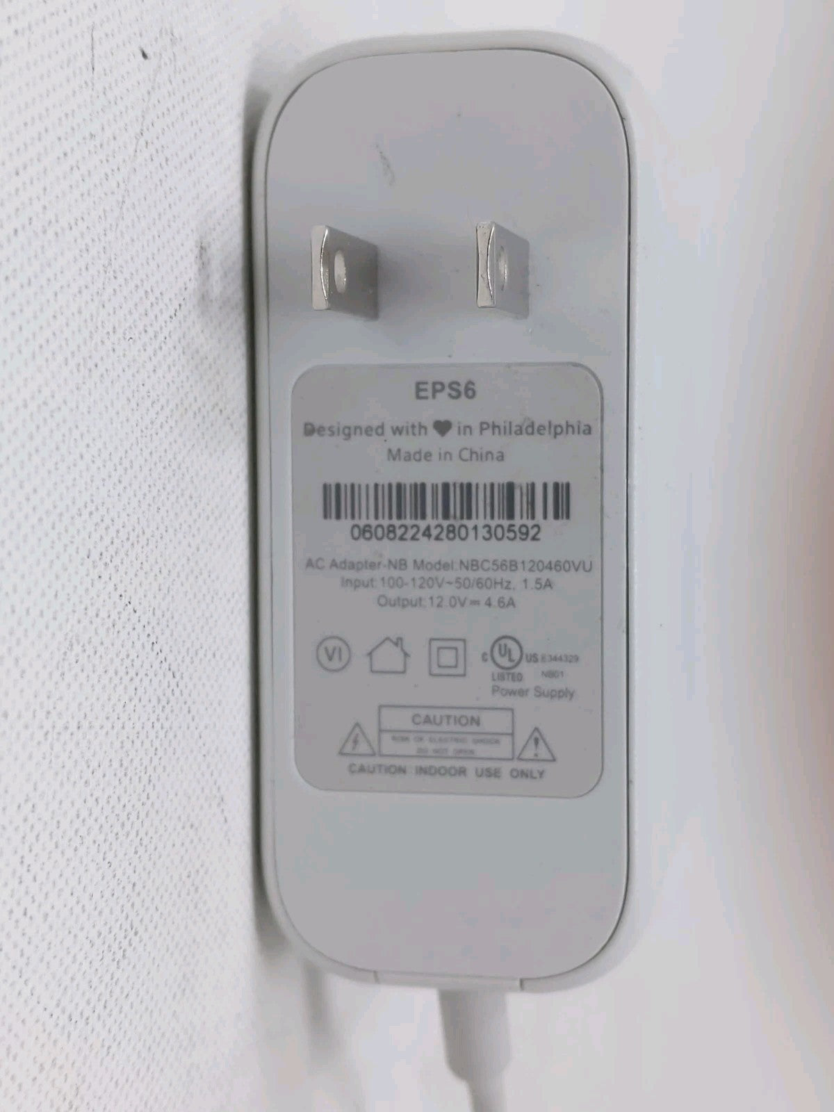 Xfinity EPS6 AC Adapter NB Input 120V MODEL NBC56B120460VU 1.5A 12V 4.6
