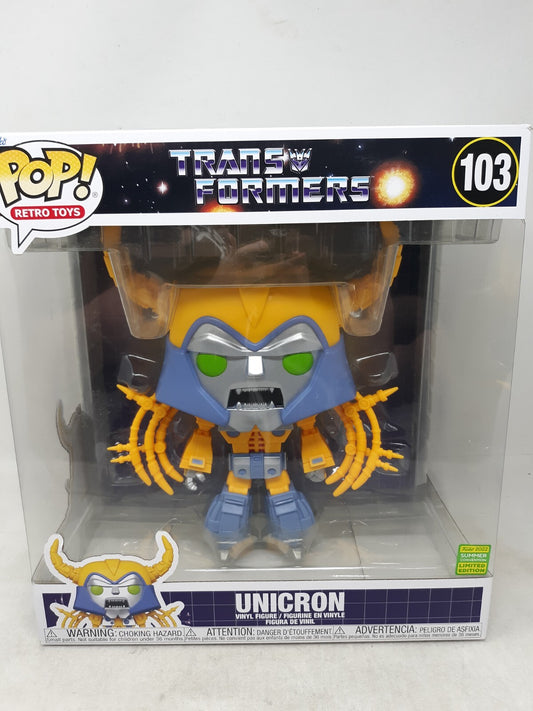 Funko Pop Retro Toys Unicron TRANSFORMERS NO. 103 SDCC 2022 LIMITED EDITION