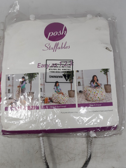 Posh Stuffables Storage Bean Bag Cover - Pink Hearts, Large, Soft Fabric