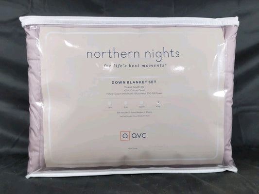 Northern Nights Down Blanket Shadow Dot Cotton SET King 650FP -Light Mocha Color