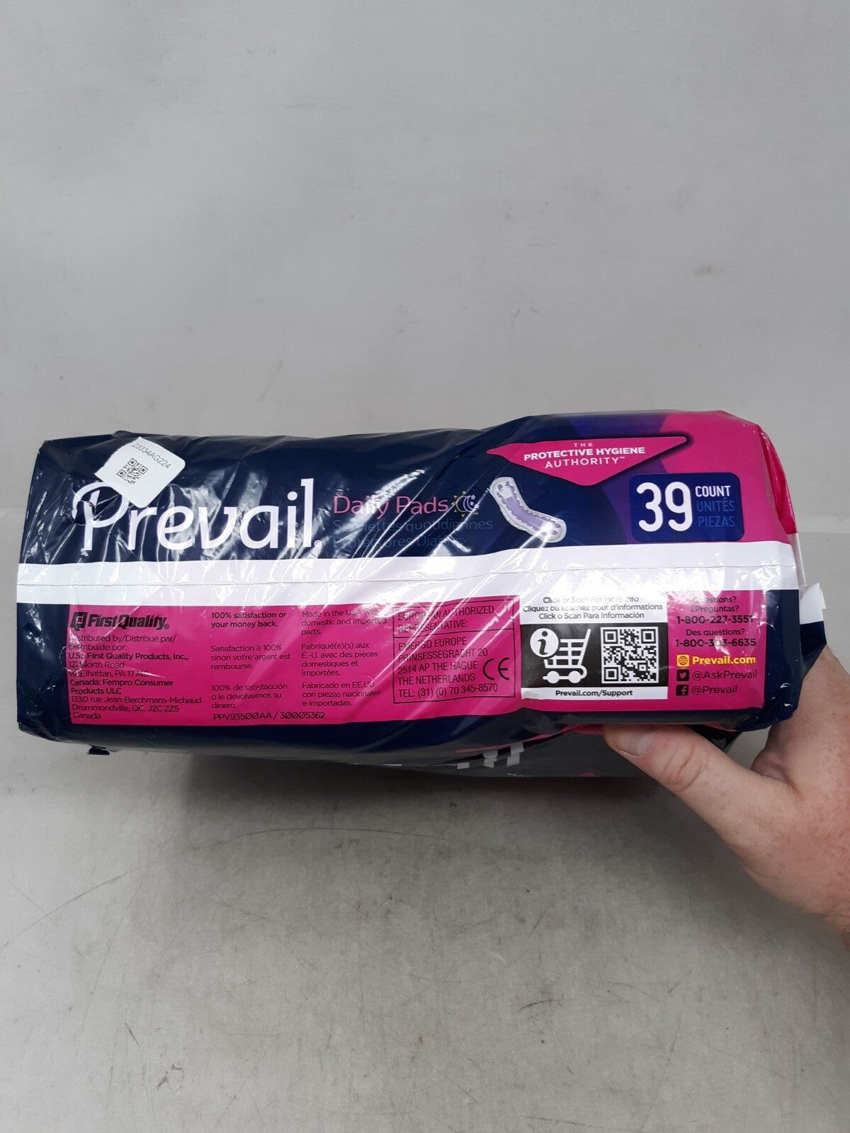 Prevail Incontinence Maximum Absorbency Control Pads, Long, 39 Count PV-915
