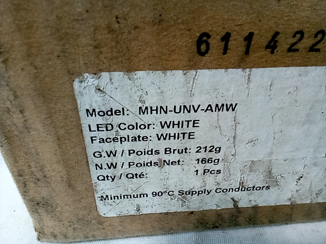 Cooper Lighting Fail-Safe Nightlight LED MHN-UNV-W White Faceplate NEW