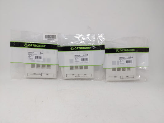 Ortronics (3 pack) OR-KSFP8 Dual 2-Gang 8-Port Wall Plate, Fog White