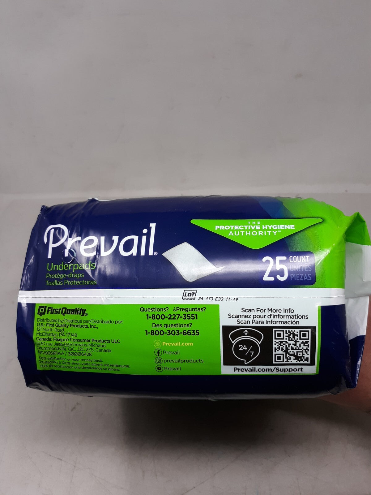 Prevail. Disposable Underpad Fluff 23X36" UP-150/1 25 pads
