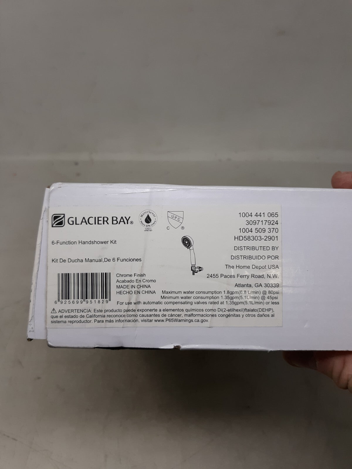 Glacier Bay Handheld Showerhead 6 Function Kit - Chrome Finish