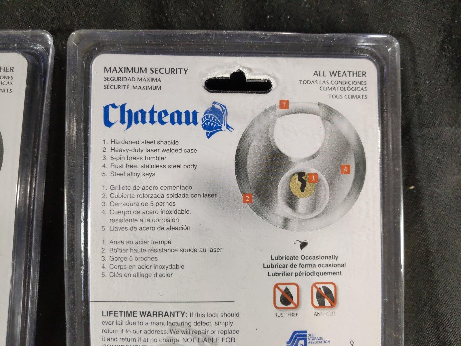 3 / Chateau Security Specialists Stainless Steel Storage Locks 2 3/4"/70mm C870