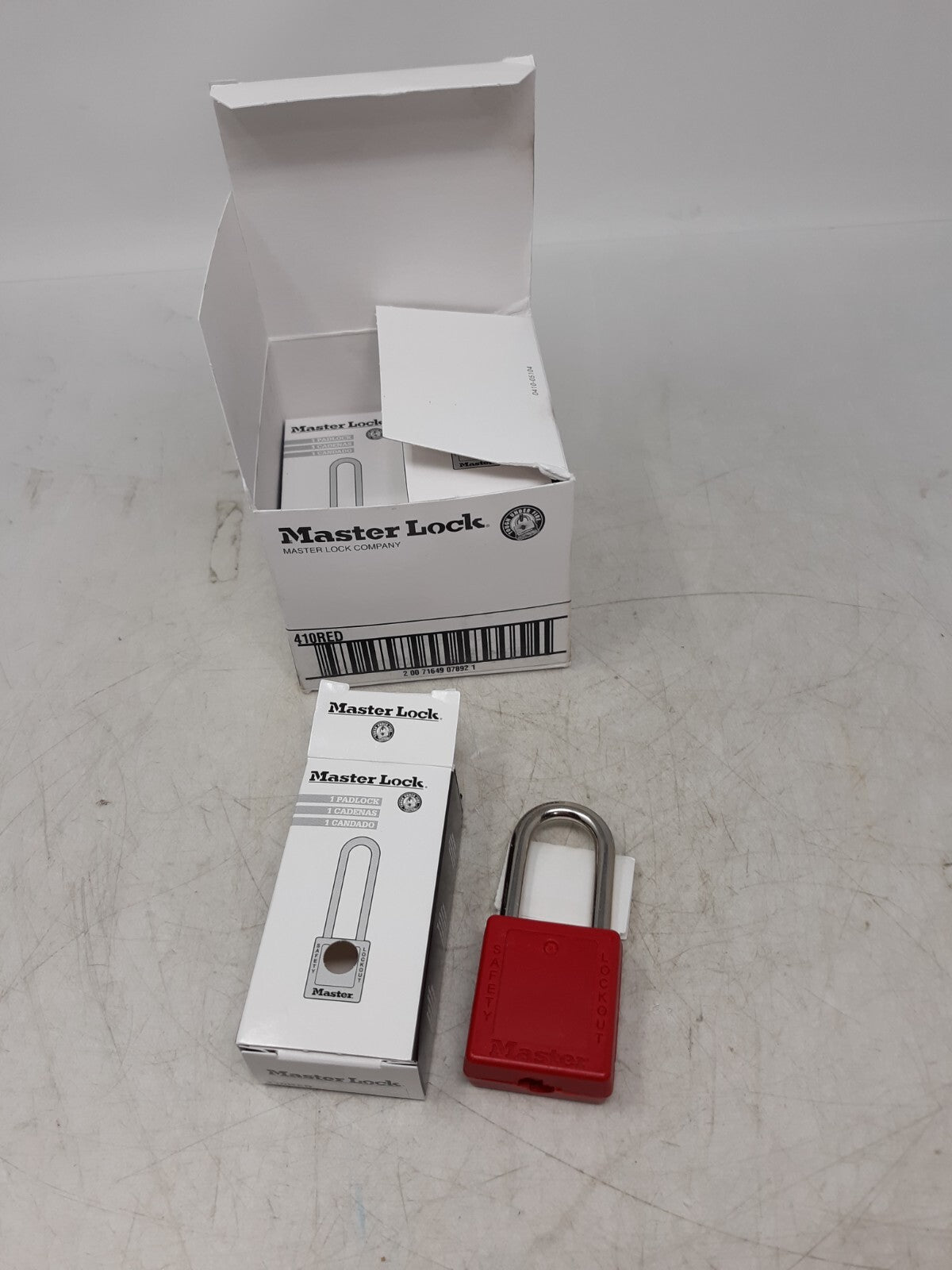 Master Lock 410RED Safety Padlock - Lot of 6 - Keyed Different, OSHA Lockout/Tag