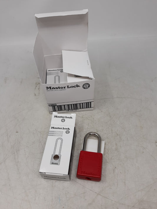 Master Lock 410RED Safety Padlock - Lot of 6 - Keyed Different, OSHA Lockout/Tag