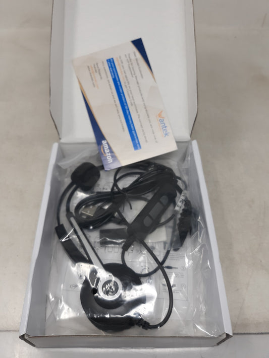 Wantek A681 Wired Headset Microphone USB For Call Centre Home Working Laptop PC