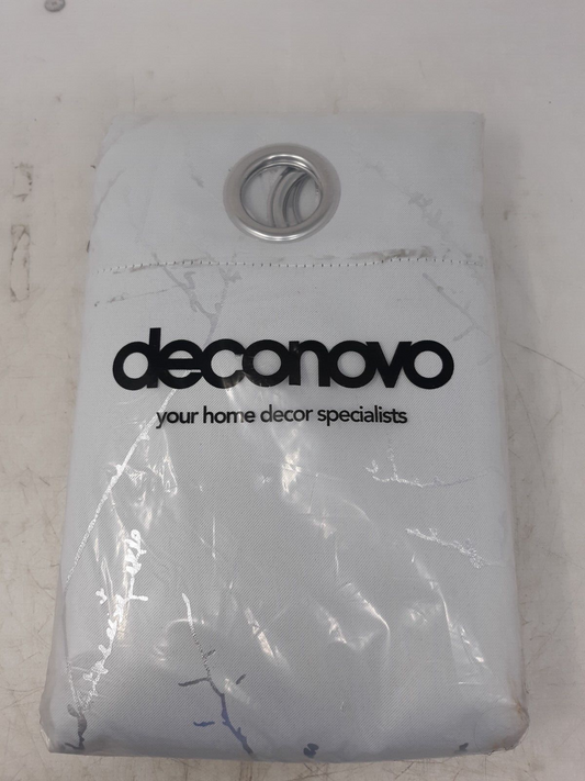 DecoNovO 42x72 Inch Thermal Blackout Curtains - 2 Panels, Silver Print, Grommet