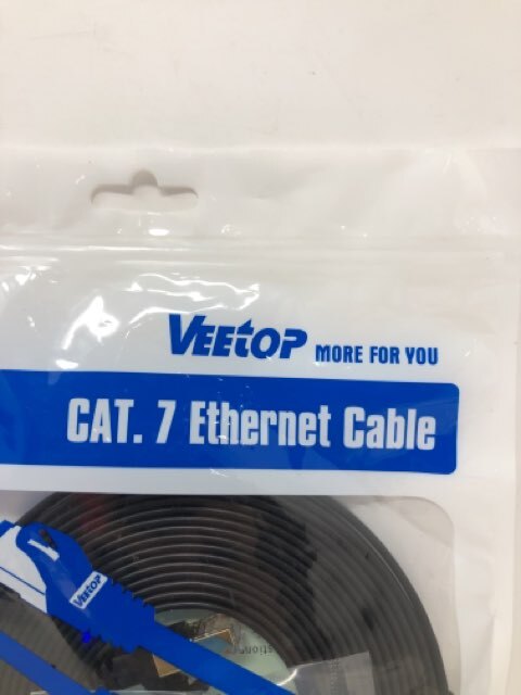 Veetop CAT7 Ethernet Cable SSTP Flat Patch Cord for Modem Switch Box 5m Black